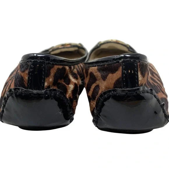 Michael x Michael Kors Fulton Leopard Calf Hair Driving Moccasins Flats Sz 6.5 - Picture 10 of 12